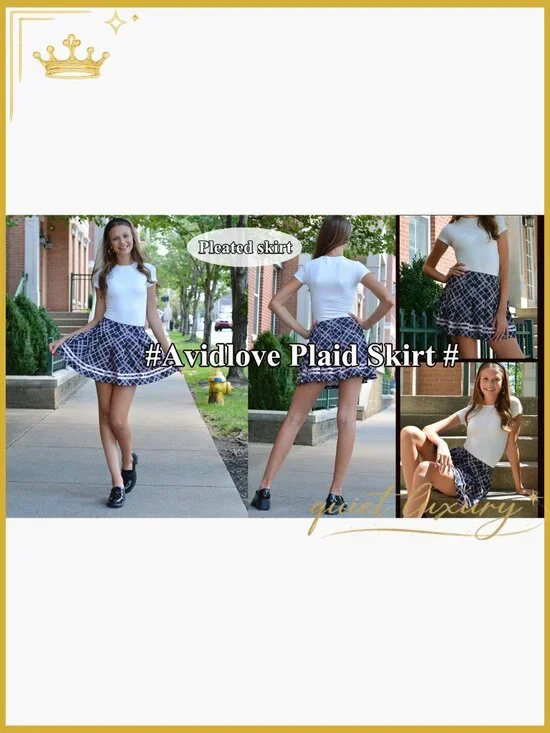 Pleated Mini Skirt High Waist Elastic School Uniform Cheer Skirt - Picture 7 of 7